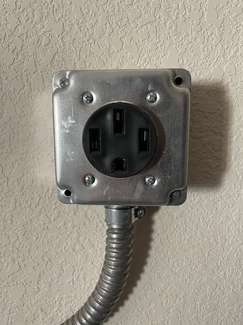 NEMA 14-50 outlet installed for Smart Home Electrical in Steiner Ranch